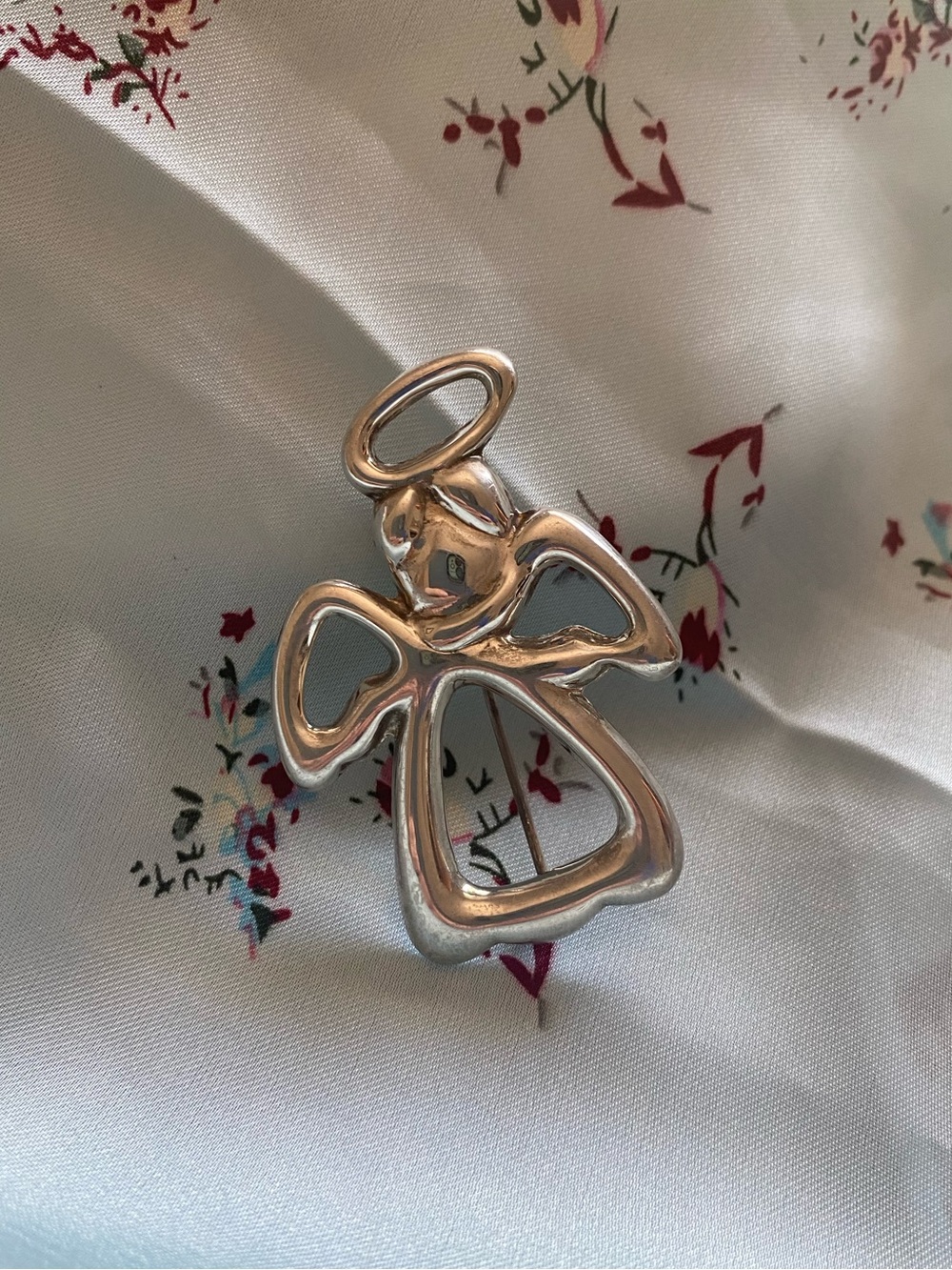 Vintage Sterling Silver Angel Pin Brooch - Elegant Women’s Jewelry